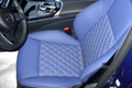 Перетяжка преднего сиденья Mercedes-Benz C-Класс синей кожей со стежкой ромбиком