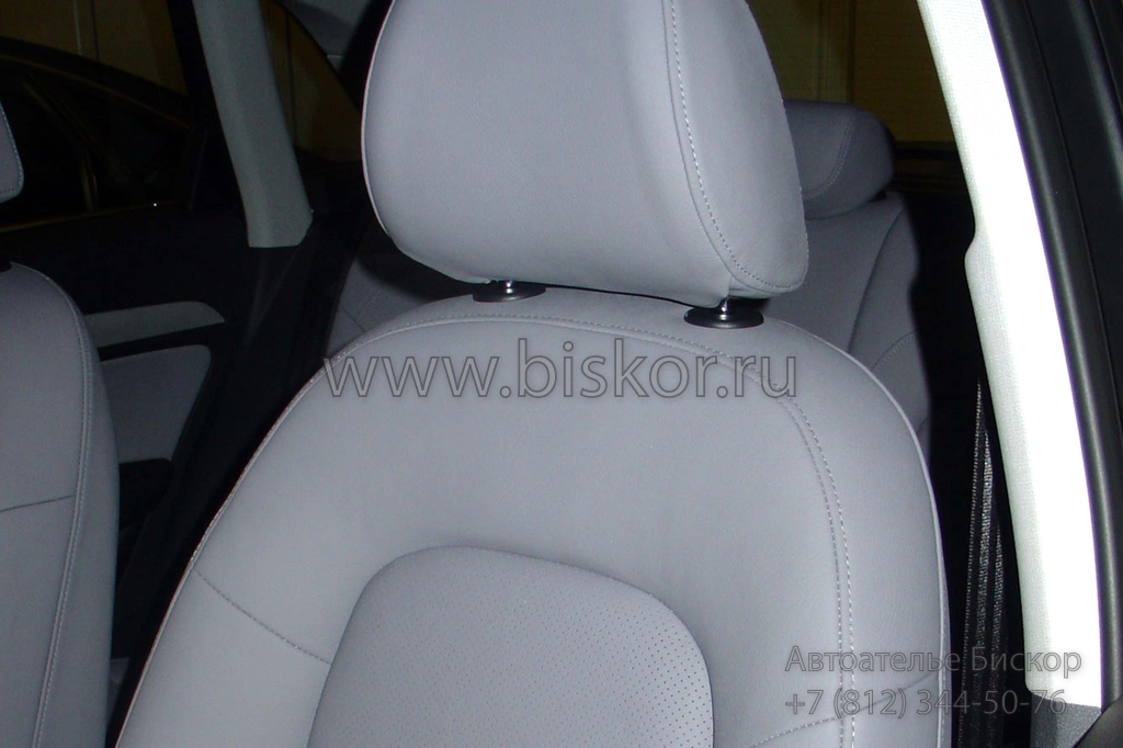 Перетяжка кожей переднего сиденья и подголовника Audi Q3
